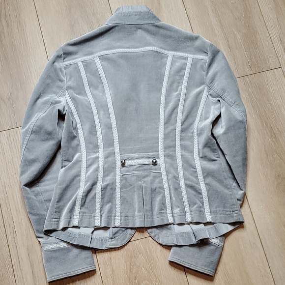 White House Black Market Velvet Grey Blazer Size 6 - Picture 7 of 8